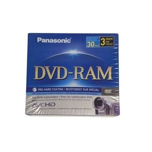 Panasonic DVD-RAM 3 Pack 30 Minutes LM-AF30U3 1.4 GB For DVD Camcorders